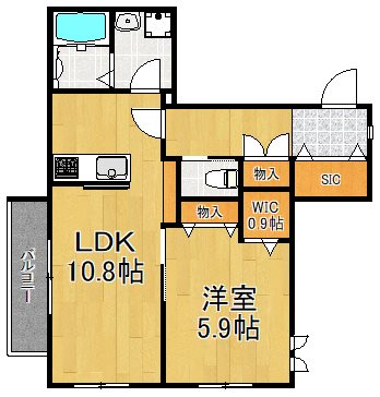 ウィステリア 202号室 間取り