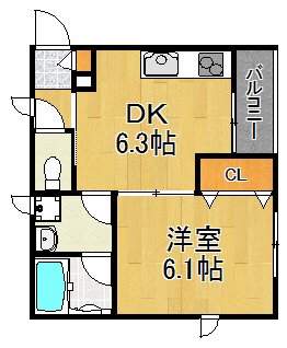 メゾン　プランドール 101号室 間取り