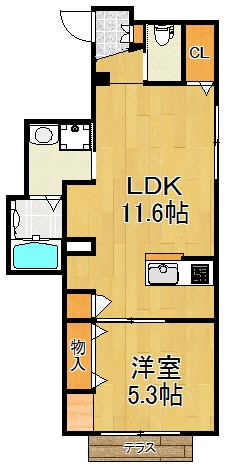 アジュールコート 101号室 間取り