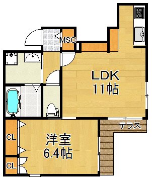 グランベル 101号室 間取り