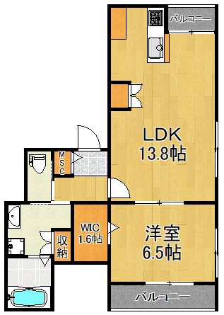 グランベル 302号室 間取り