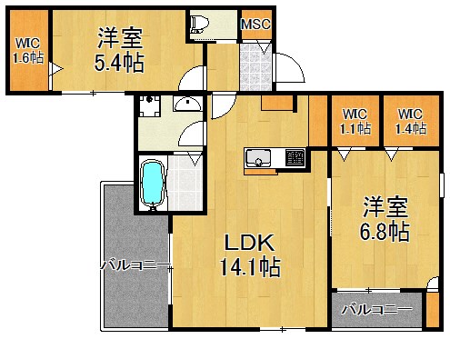 メゾン・クレール 303号室 間取り