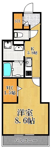 クエストコート 308号室 間取り