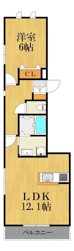 メゾン・ド・モア 102号室 間取り