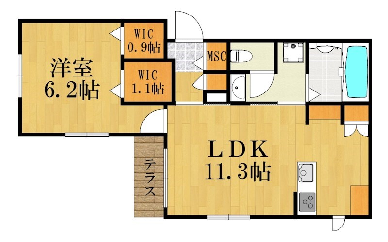 Le Reve 紺屋町 101号室 間取り