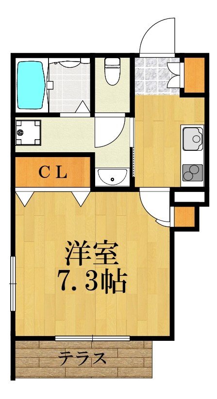 Le Reve 紺屋町 103号室 間取り