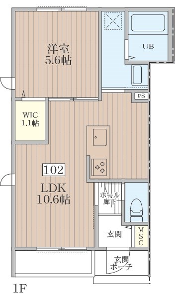 Glanz Fujisaki 102号室 間取り