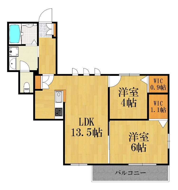 カワバンガＫＳ  301号室 間取り