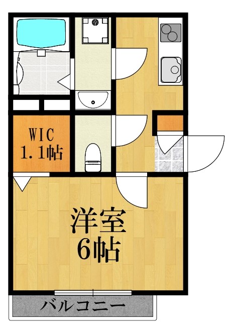 CASA BIANCA 101号室 間取り
