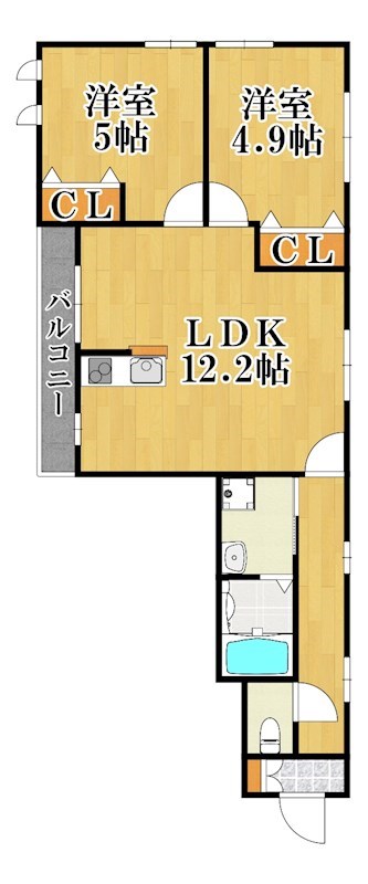 クエストコート 311号室 間取り