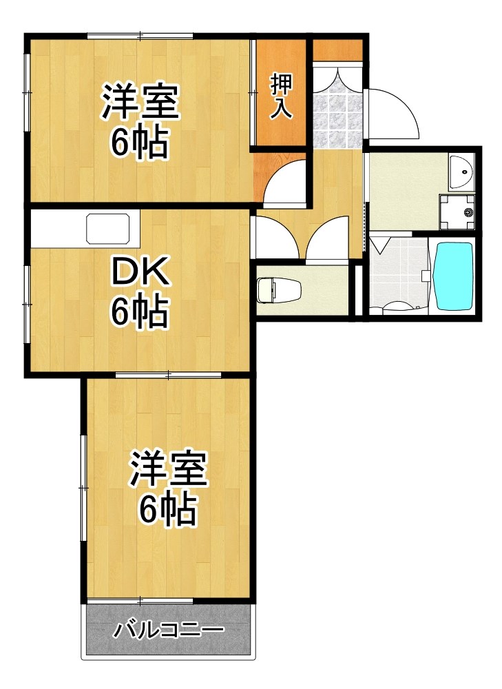 メゾンアゼリア 201号室 間取り