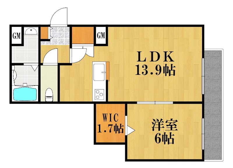 オリエンス 105号室 間取り