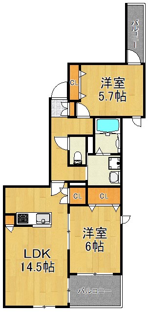 プルミエール 三ッ池公園 303号室 間取り