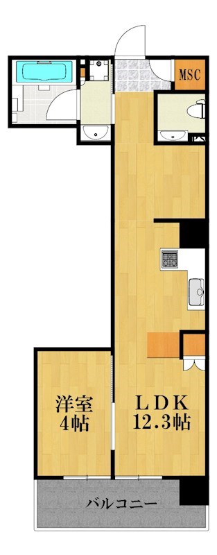 イニシア横浜桜木町 1002号室 間取り