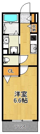 クラージュエステート 106号室 間取り