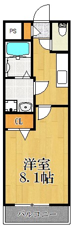 ベルメゾンKAWASAKI 208号室 間取り