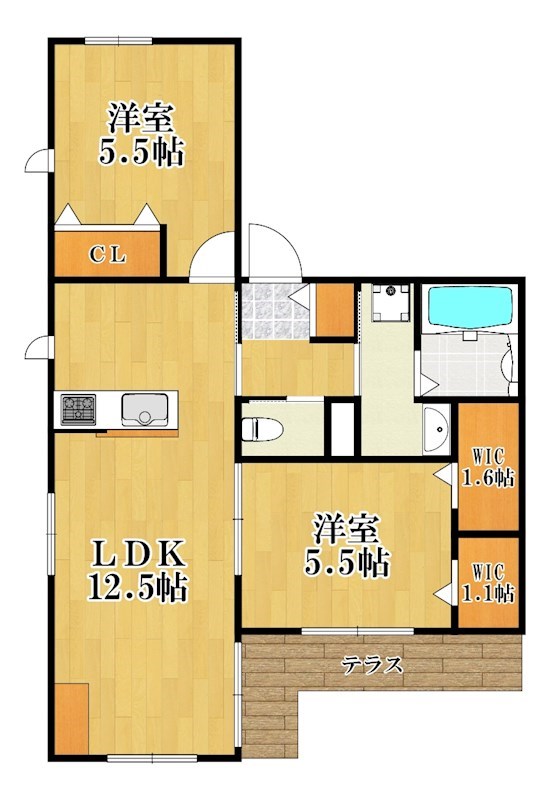 Lilas 101号室 間取り