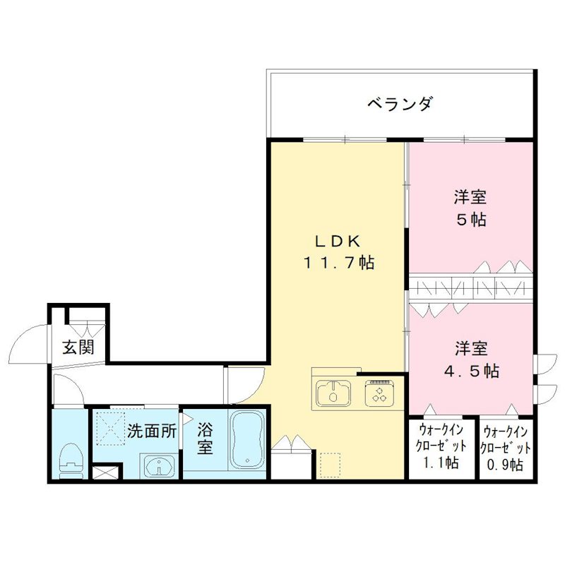 Grace Kawasaki Daishi 501号室 間取り