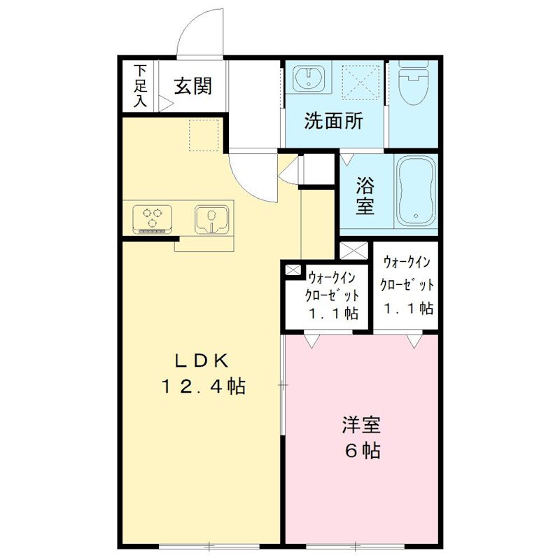 Soleado川崎大師 105号室 間取り