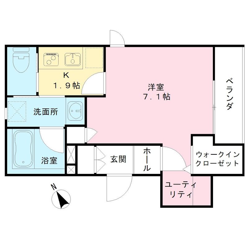 へーベルメゾン渡田新町Ⅱ 202号室 間取り