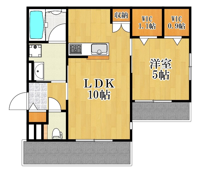 キュロコ横浜鶴見 301号室 間取り
