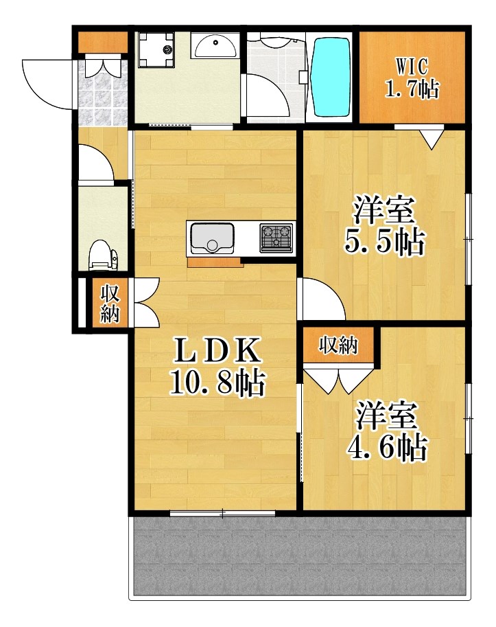 キュロコ横浜鶴見 202号室 間取り