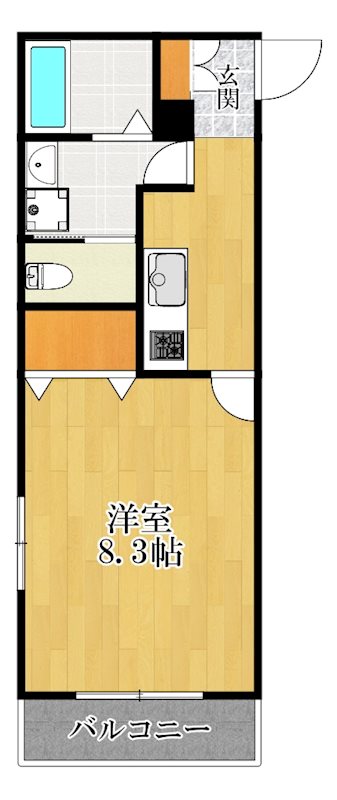 プチキューブ 203号室 間取り