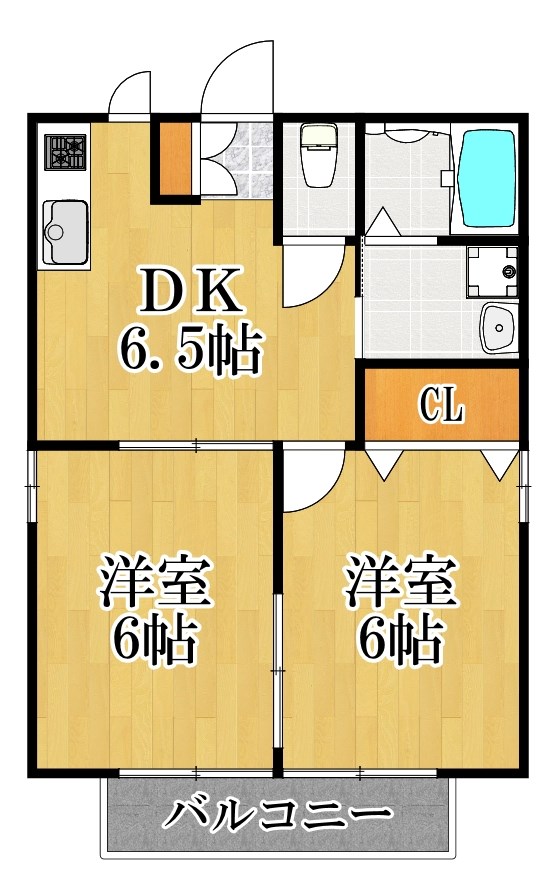 グリーンハイツ 201号室 間取り