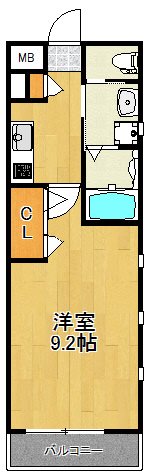 サンヴィレッジ塚越Ⅱ 205号室 間取り