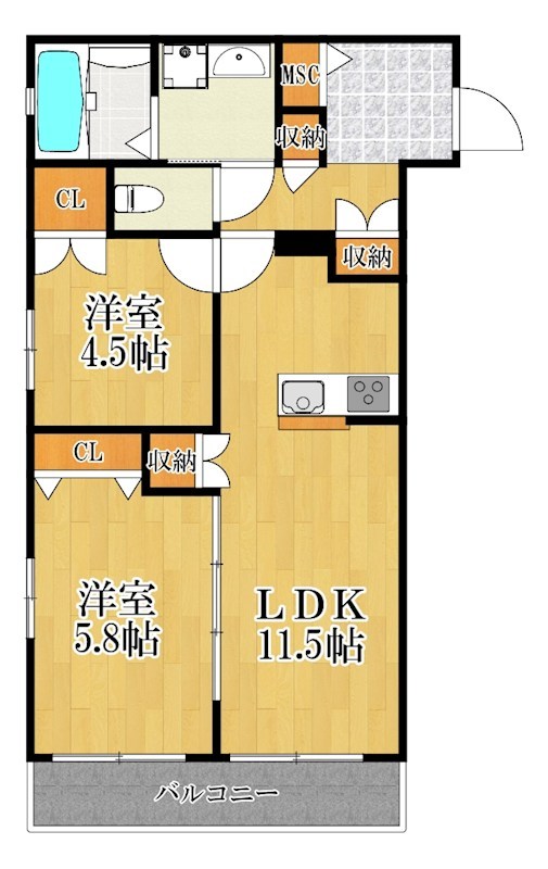 JUNTOKU 205号室 間取り