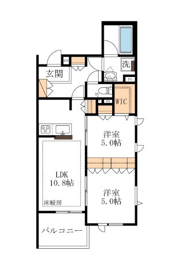 オロクレセール 302号室 間取り