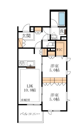 オロクレセール 402号室 間取り