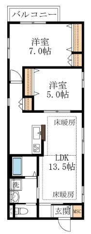 メゾン　ド　エマーブル 301号室 間取り