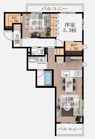 avenir K   301号室 間取り