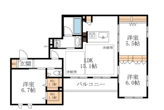 Premium Maison光 201号室 間取り