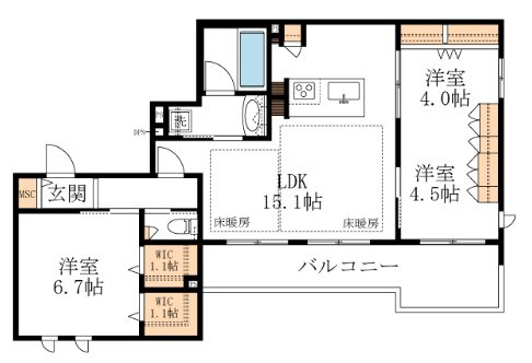 Premium Maison光 301号室 間取り