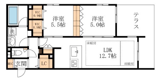 Premium Maison光 103号室 間取り