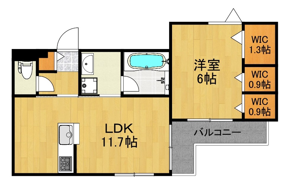 （仮称）下小田中1丁目メゾン 201号室 間取り