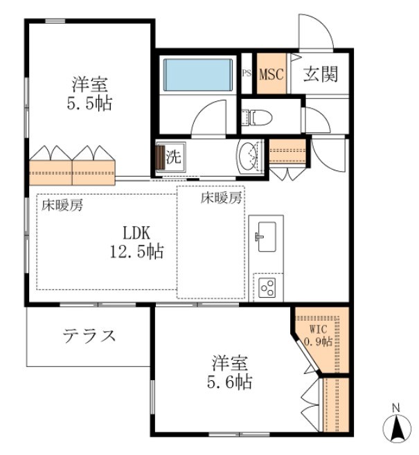 AI・グランディール　宿河原 102号室 間取り