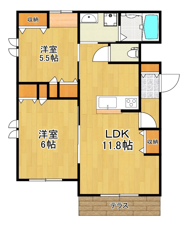 MOKK BASE 101号室 間取り