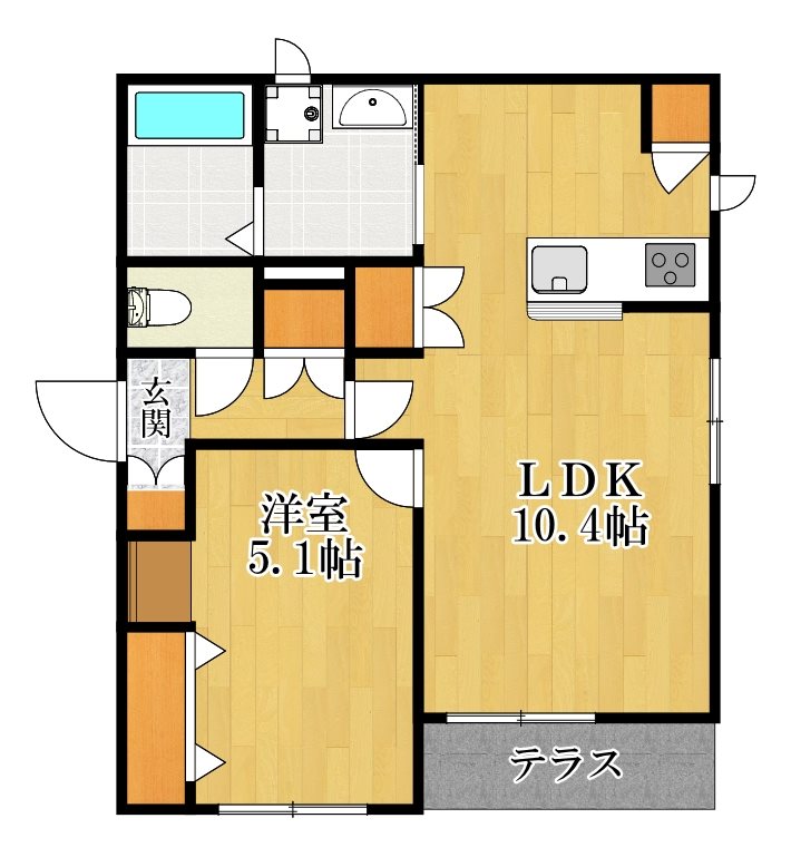 Secure House 102号室 間取り