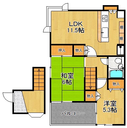 黒澤邸 201号室 間取り