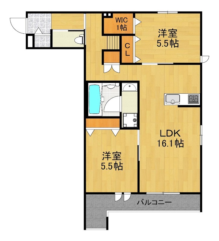 La　Gracieuse(ラ　グラシューズ) 305号室 間取り