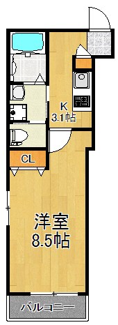 ラ・レーヴ砂子 305号室 間取り