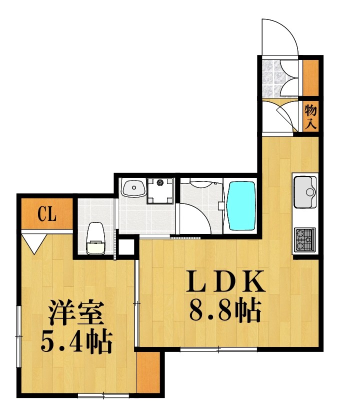 ウエスチングハウスS 102号室 間取り