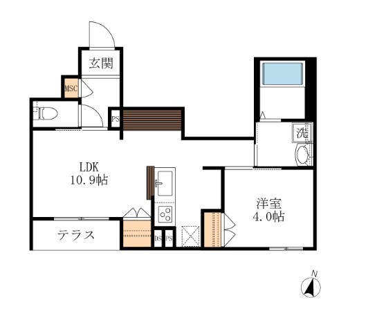 NewSafole 三軒茶屋 101号室 間取り