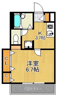 フラットコート 303号室 間取り