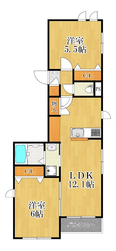 グランドソレイユ鶴見 201号室 間取り