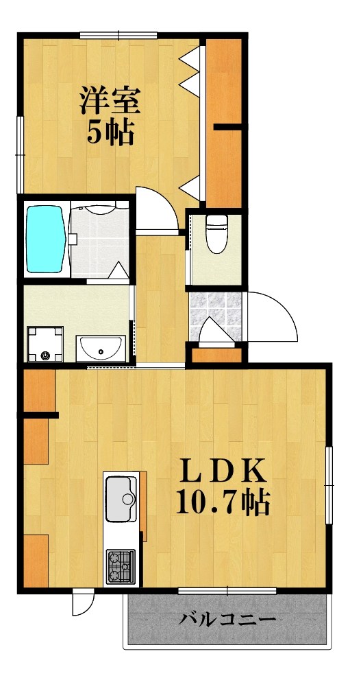 リビオンK 201号室 間取り