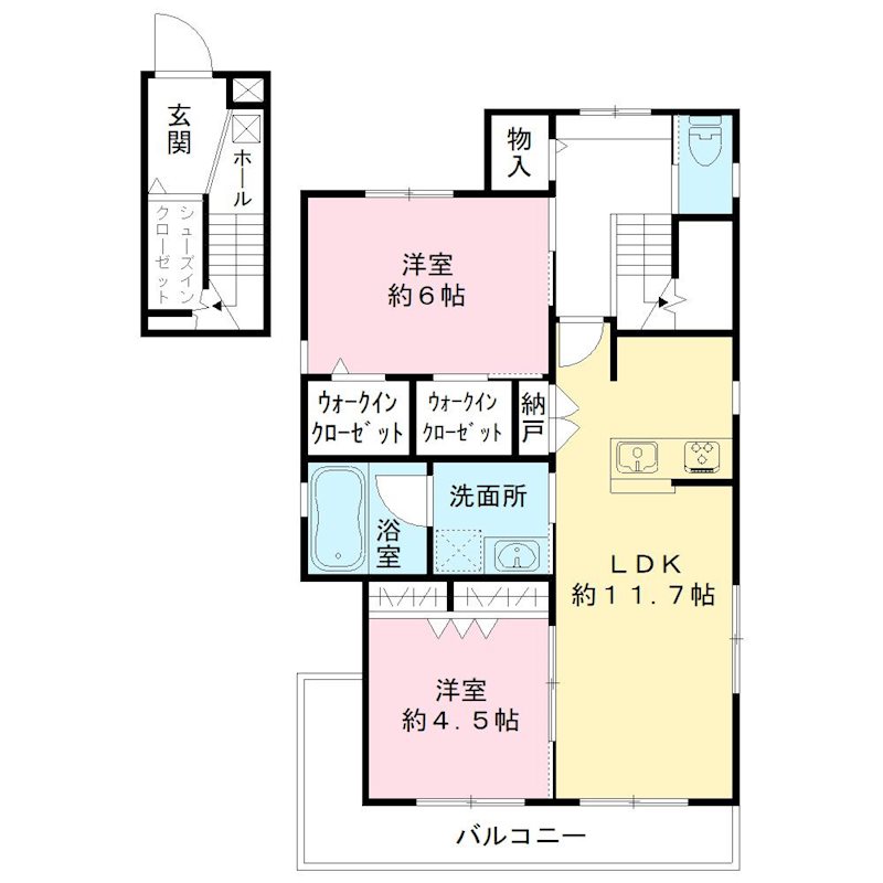 ルベール 201号室 間取り